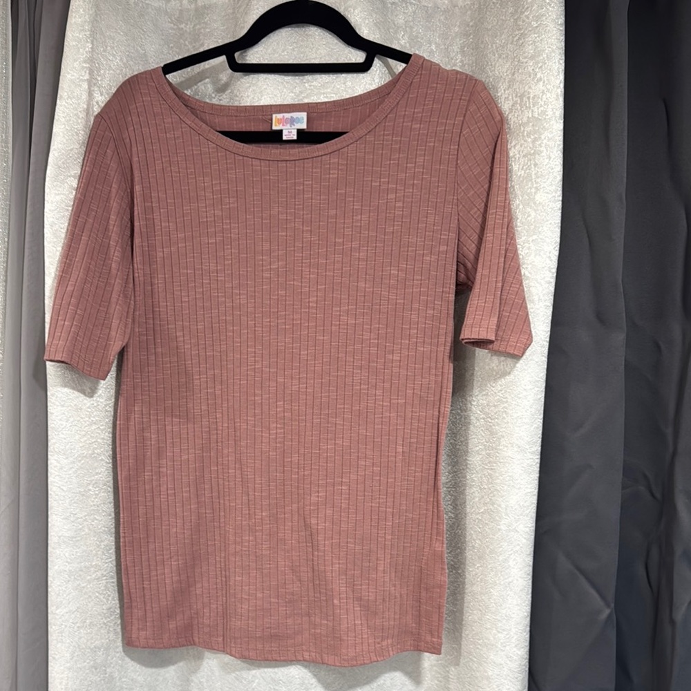 LuLaRoe Pink Ribbed Fitted T-Shirt